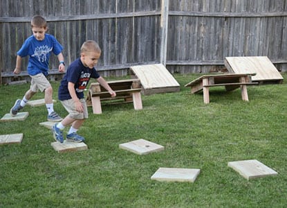 KIDS during the OBSTACLE COURSE