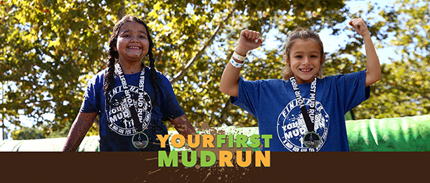 Your First Mud Run Poster with two girls