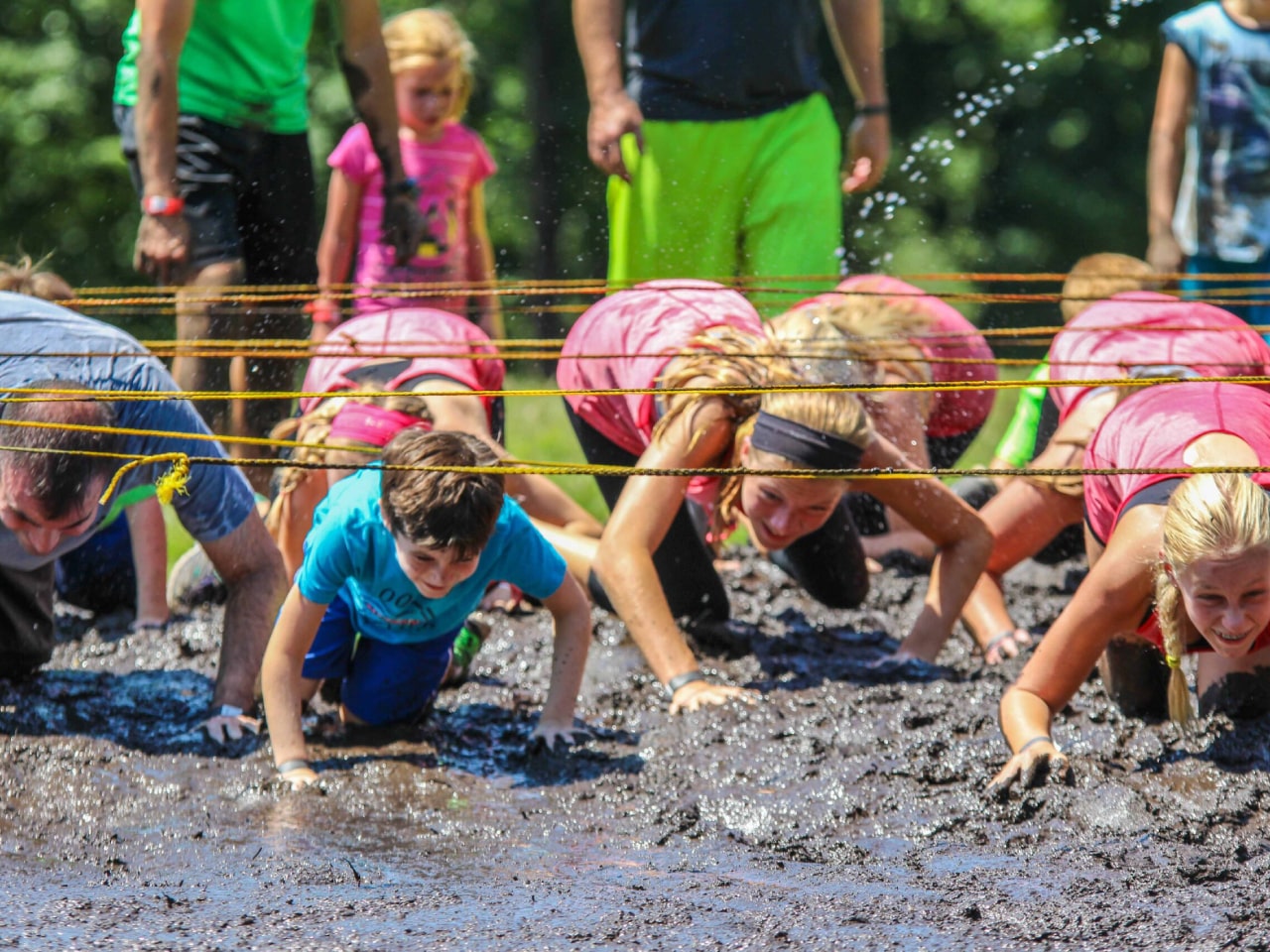 Mud run in The Italian Center in Stamford